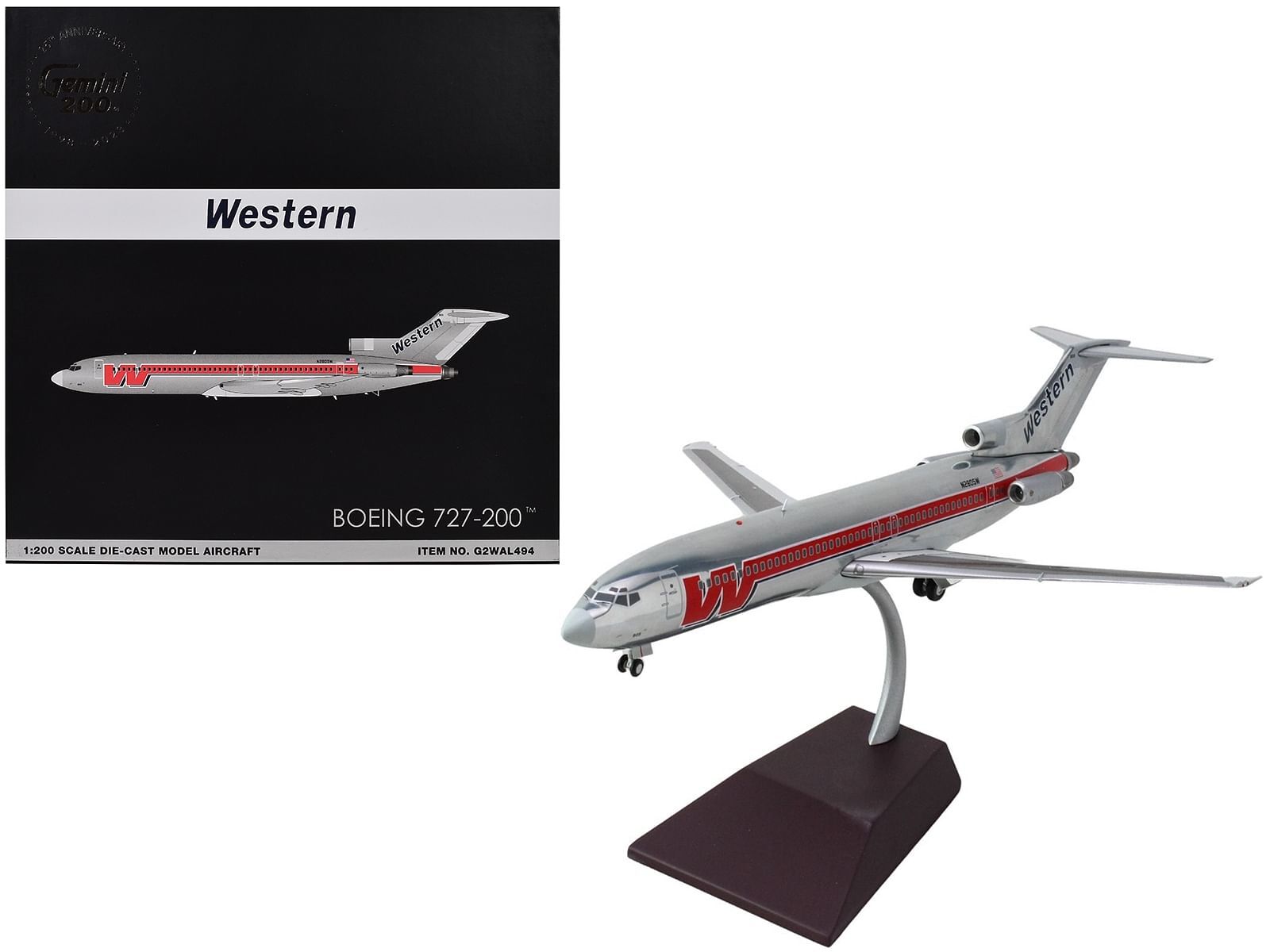 Boeing 727200 Commercial Aircraft "Western Airlines" (N2805W) Silver