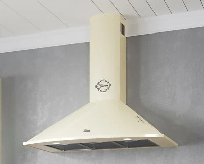 Gurari GCH 046 Dunstabzugshaube 90cm 1000m³/h Wandhaube Abzugshaube Creme