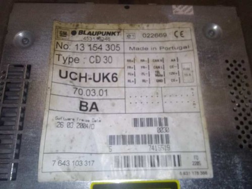 13154305 audio system cd radio for OPEL ASTRA GTC COSMO 2004 577445 - Bild 3 von 3