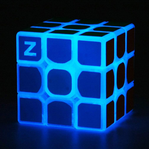 Cubo de velocidad fluorescente azul 3X3X3 brilla en la oscuridad cubo mágico luminoso rompecabezas para - Imagen 2 de 12