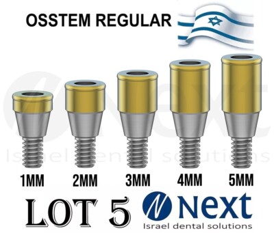 LOTx5 Dental Abutment Flat 1-5 mm attachment Hiossen Regular conical