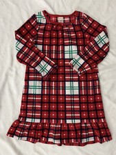 Gymboree Fleece Nightgown Red Plaid Gymboree Holiday Pajamas Medium 7/8 2015