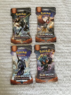 Pokemon Burning Shadows Sleeved Booster Pack COMPLETE ART SET - 4 Packs SEALED | eBay Pokemon Burning Shadows Sleeved Booster Pack COMPLETE ART SET - 4 Packs SEALED | eBay