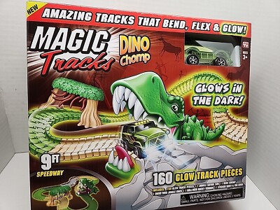 MAGIC TRACKS Dino Chomp Glows in the Dark 160 Track Pieces