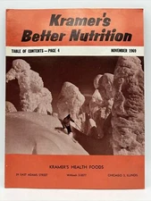 1969 NOVEMBER KRAMER'S BETTER NUTRITION Health Food Journal Magazine Products