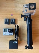 GoPro HERO4 Action Camera - Silver with waterproof case, 2 batteries, charger +