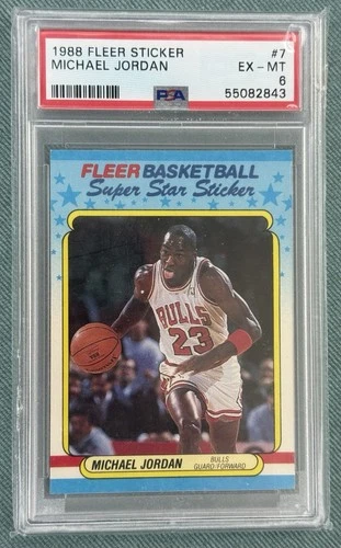 1988 Fleer Michael Jordan Sticker #7 PSA 6 Rare Centering