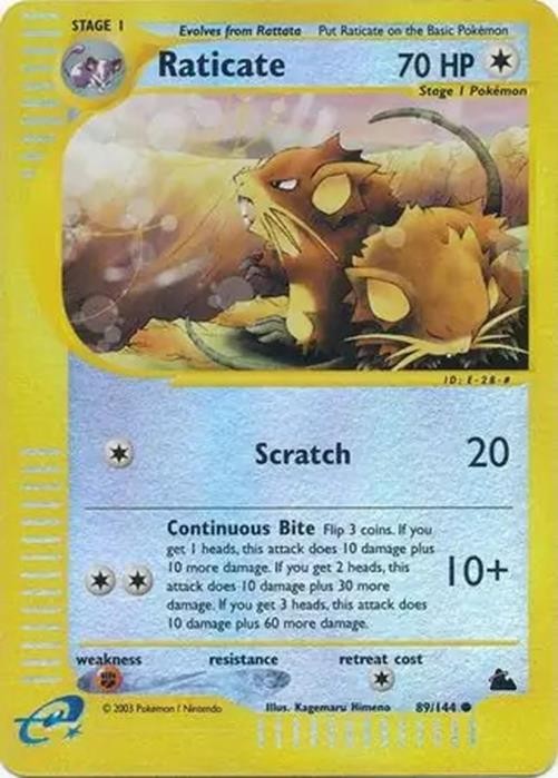 Raticate - 89/144 - Pokemon Skyridge Reverse Holo Rare Card NM