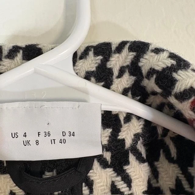 Chaleco Akris Punto Mujer 4 Negro Blanco Pata de Gallo Mezcla Lana Sin Mangas Cuadros Foto 4 de 4