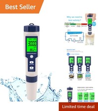 Digital Salinity  pH Meter: 5-in-1 Water Quality Tester for Pools and Aquariums