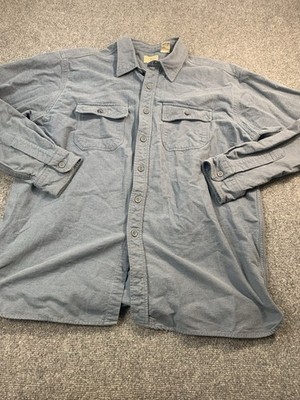 L.L. Bean Shirt Mens XL Blue Long Sleeve Button Up Casual Outdoors