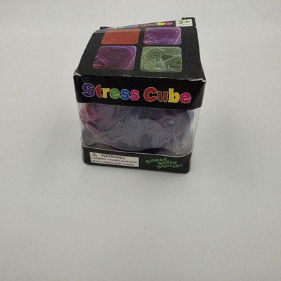 Stress Cube Super Solid Squish! Multicolor Marble Design 3+ Ages In Box Vintage
