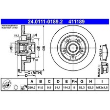 2x Bremsscheibe hinten für Renault Talisman LP KP id90346