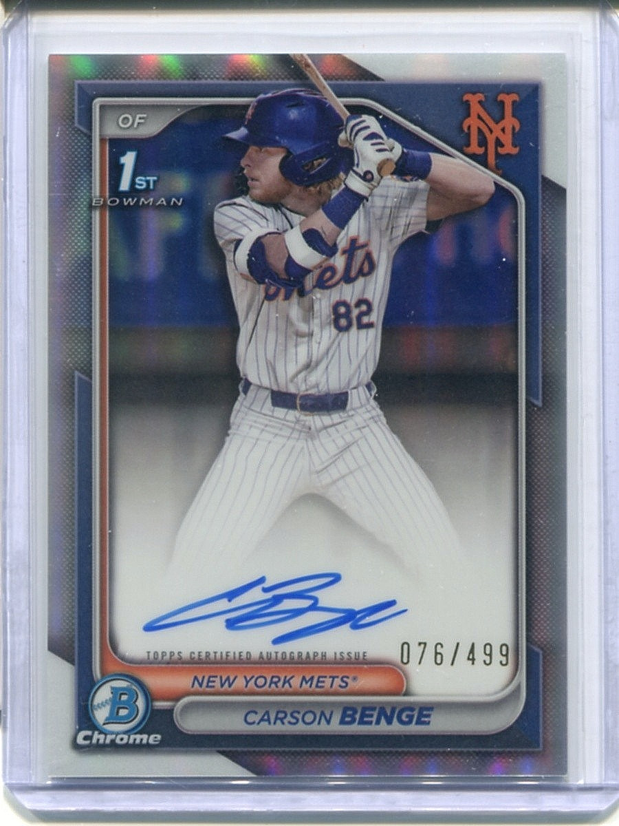 CARSON BENGE 2024 BOWMAN DRAFT CHROME REFRACTOR #CPA-CBG 1ST AUTO 076/499
