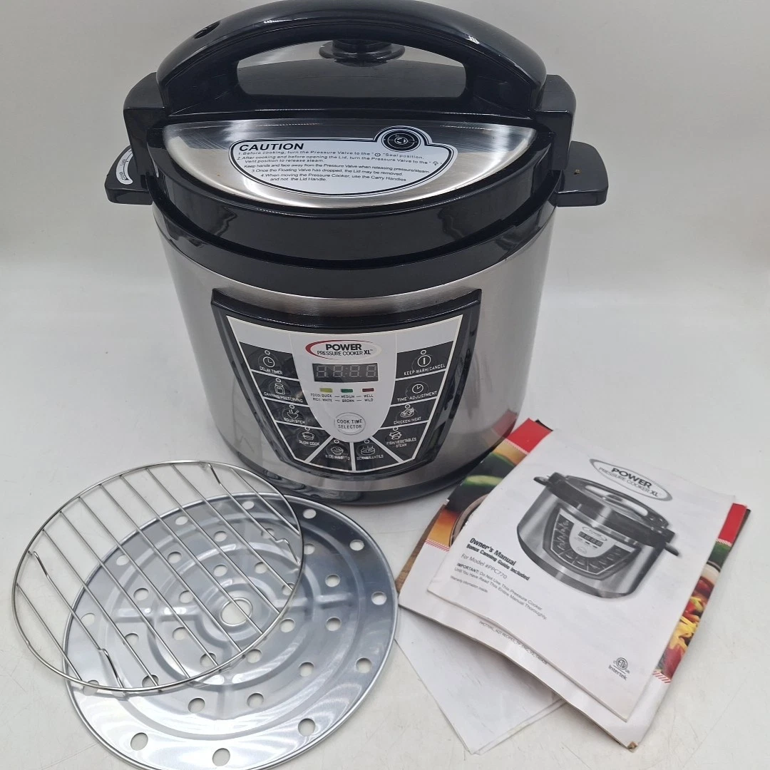 Power Pressure Cooker XL 6 Quart Model PPC770 Silver Black Stainless Steel
