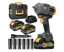 1500Nm Impact Wrench, 1/2" 1107ft-lbs Cordless Impact Gun with 2 x 4.0Ah Battery