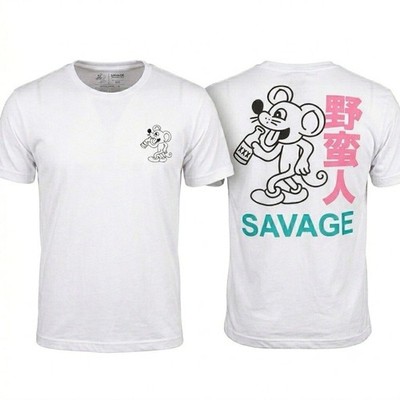 A.Lab Shirt Men's Medium M White Savage Mouse Graphic Tee Skate Streetwear