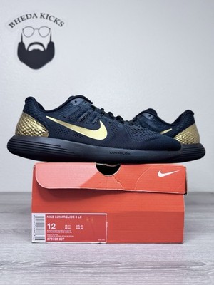 Size 12 - Nike Lunarglide 8 LE 878706-007 Black Gold Running Shoes Sneakers