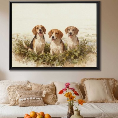 Beagle Dog Watercolor Painting Canvas Print Animal Wall Art Living Room Decor
