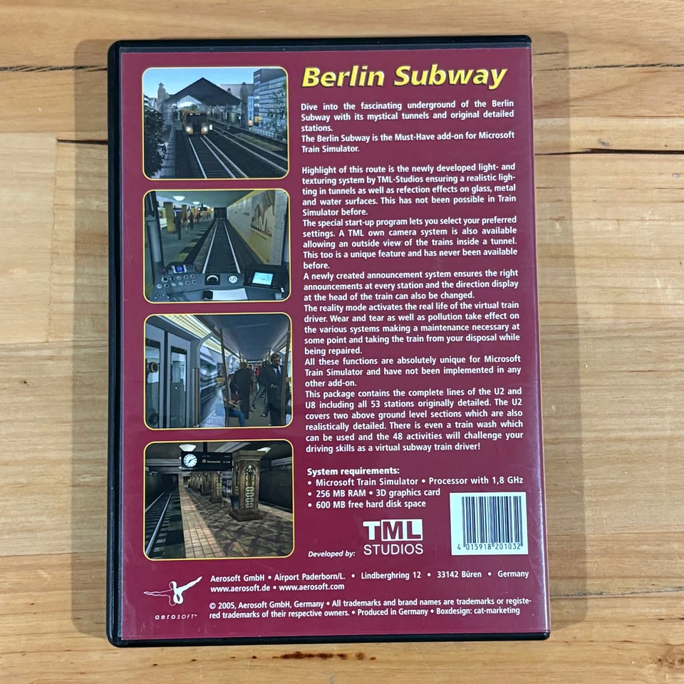 Berlin Subway Microsoft Train Simulator Add-on With Manual Video Game PC VGC - Image 4 of 4
