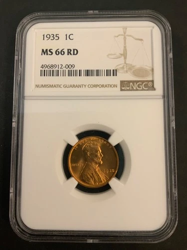 1935 1C Lincoln Wheat Cent PCGS MS 66 RD | Uncirculated UNC BU