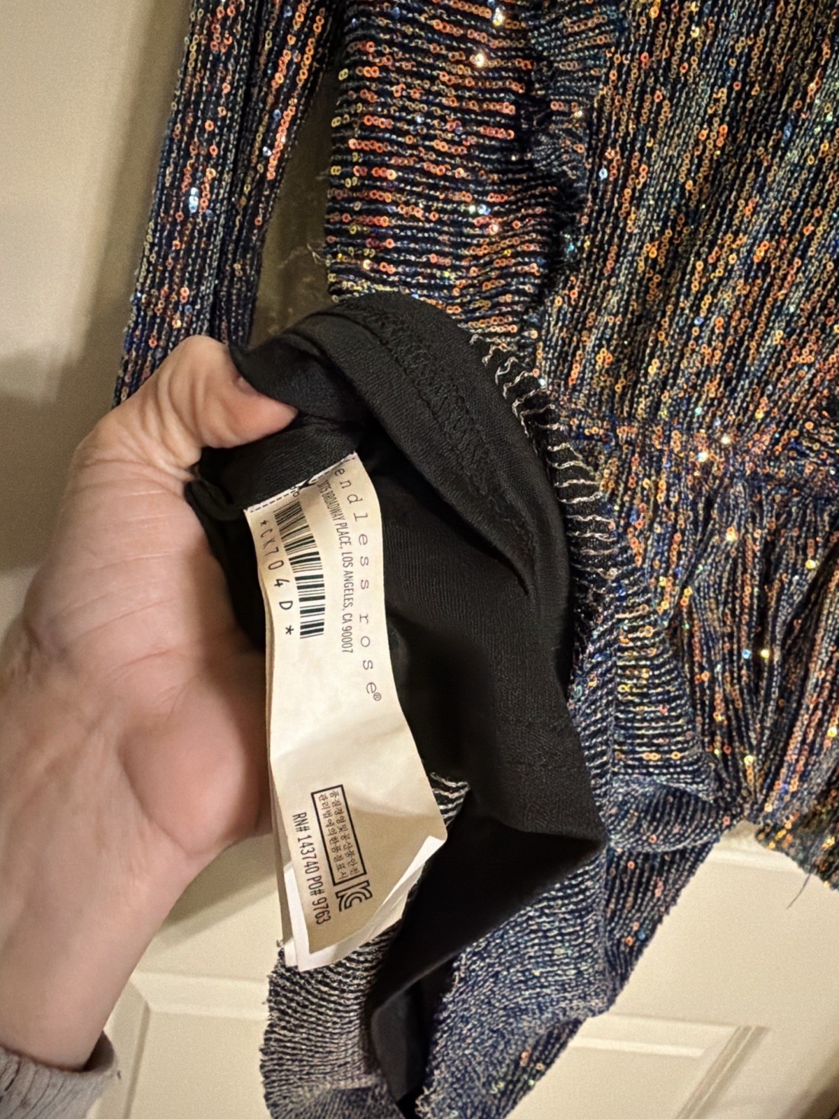 Endless Rose Black Multicolor Sequin Mini Dress X… - image 7