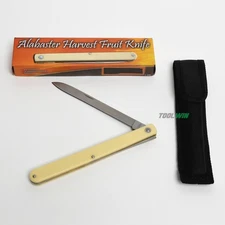 Harvest Fruit Knife Stainless Blade Folding 5-3/4" Alabaster Composition Handle