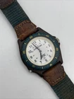 Vintage Timex Expedition Mens Watch 38mm Brown Leather Indiglo WR 30M