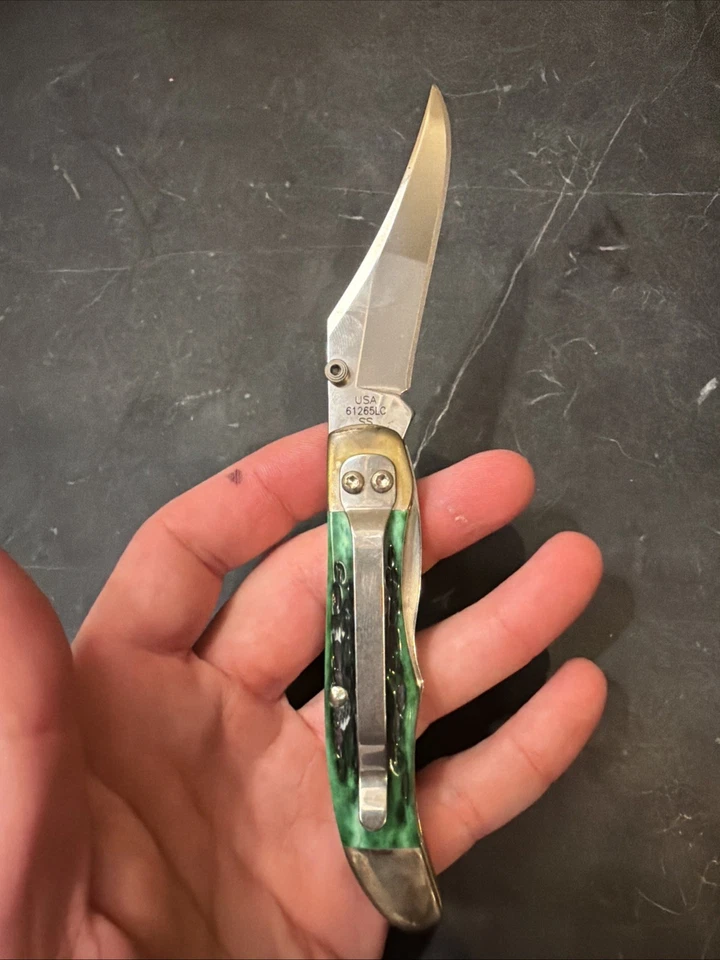 Navaja de bolsillo plegable Case XX USA 61549 L SS verde Copperlock Foto 4 de 4