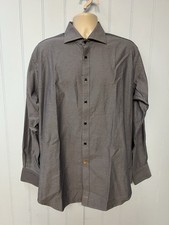 Thomas Dean Long Sleeve Men  s Blueish Gray Button Down Shirt Size XL