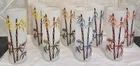 Vintage~Federal Glass Frosted Bamboo Set Of 8 Tumblers~Multicolor~MCM~Tiki~Epic