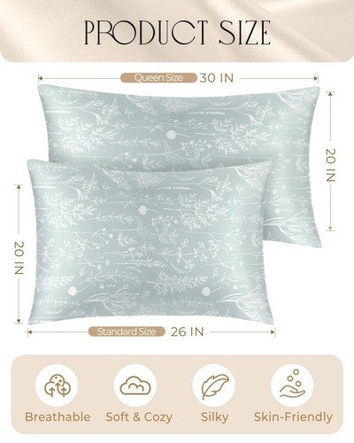 2 Pack Mulberry Silk Pillow Case for Hair and Skin 19 Momme Standard 26"x20" ... - Picture 2 of 6
