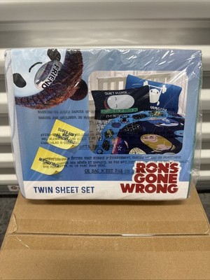 NEW Ron's Gone Wrong Twin Sheet Set Microfiber Flat Fitted Sheets Pillowcase