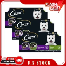 3 Box Cesar Classic Loaf In Sauce Wet Dog Food Variety Pack, 3.5 Oz (12 Pack)