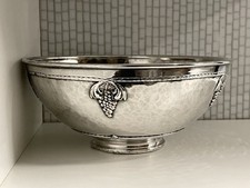 Bol à raisin ancien signé Sheffield argent martelé main Roycroft 9,25" métal