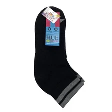 HUE Women's Energy Power Quarter Top Socks One Size Compression Black
