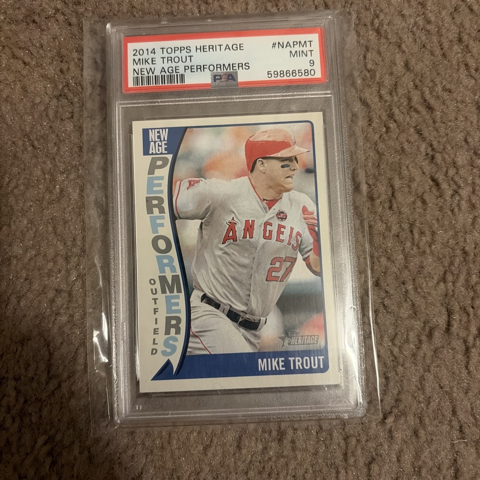 2014 Topps Heritage Mike Trout New Age Performers. PSA 9