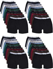 36 Pack Of Mens 100 Cotton Boxer Briefs Underwear,Bulk, Assorted Colors Medium 