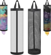 2Pcs Plastic Bag Holder Nylon Mesh Grocery Bag Holder Hanging Storage Bag