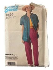 Simplicity Easy Sew Pattern 8695 Misses Loose Pants & Shirt Resort Hiking 10-14