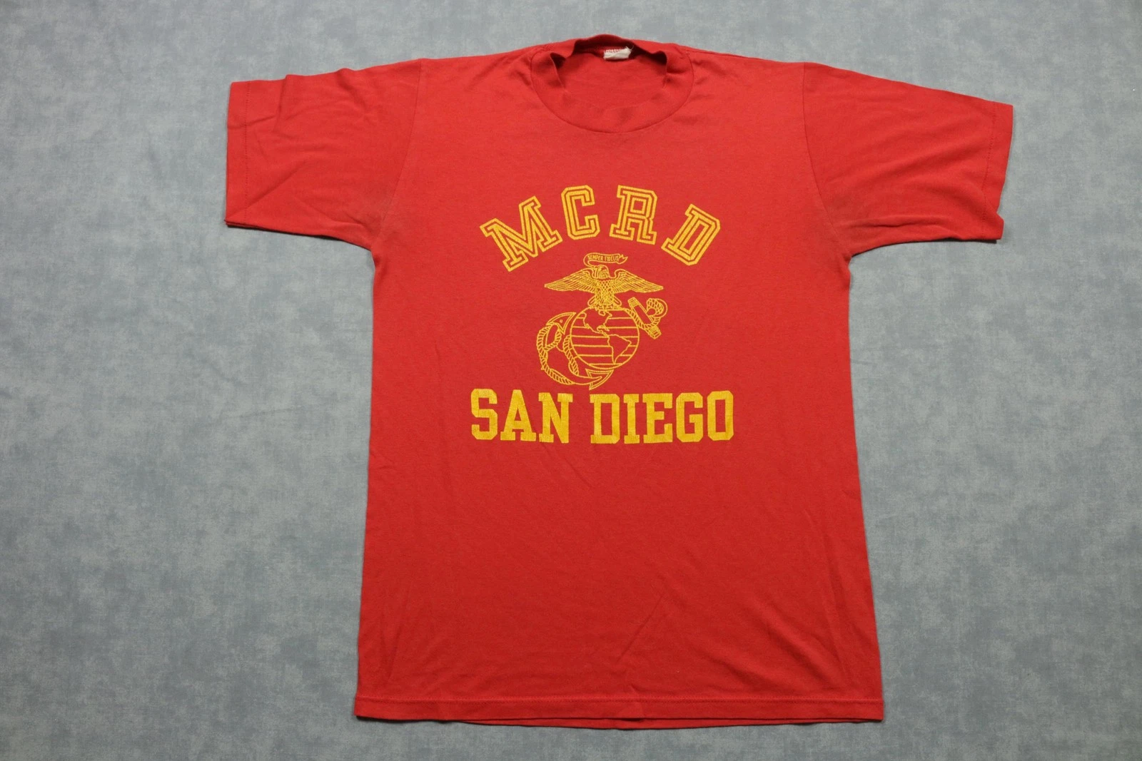 Vintage MCRD San Diego Shirt Mens Small Red USMC Marine Corps Boot Camp 80s