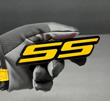 (2) PAIR SS Fender Tailgate Emblems YELLOW 3D Acrylic Badges  Aggressive Racing