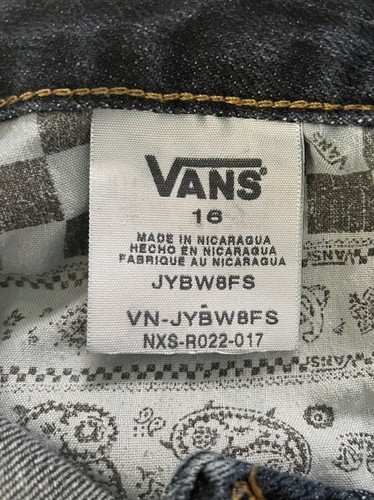 Vans Off The Wall Youth Denim Jeans Size 16 Straight Leg Dark Wash - Picture 13 of 22