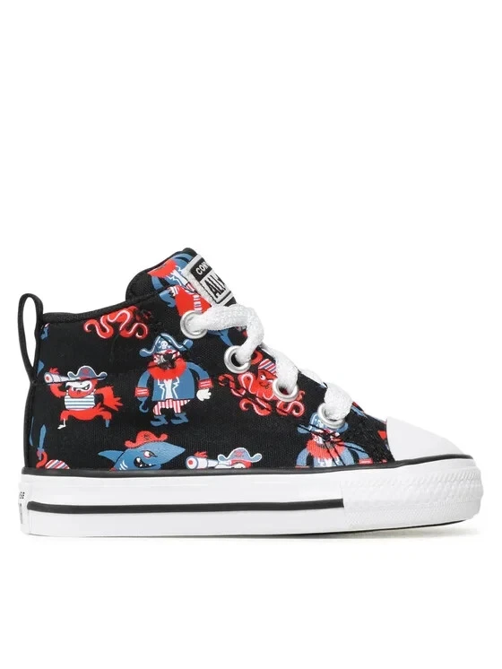 Tênis CONVERSE CHUCK TAYLOR ALL STAR STREET ESTAMPA PIRATA Infantil Tamanho 4 PRETO - Imagem 2 de 4