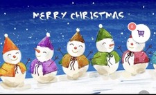 Snowman Merry Christmas Diamond Painting 40x30 Full Round Drill NEW