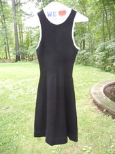 Retro Two Piece Black Knit Sweater Dress with Matching Cardigan by International