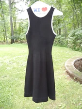 Retro Two Piece Black Knit Sweater Dress with Matching Cardigan by International