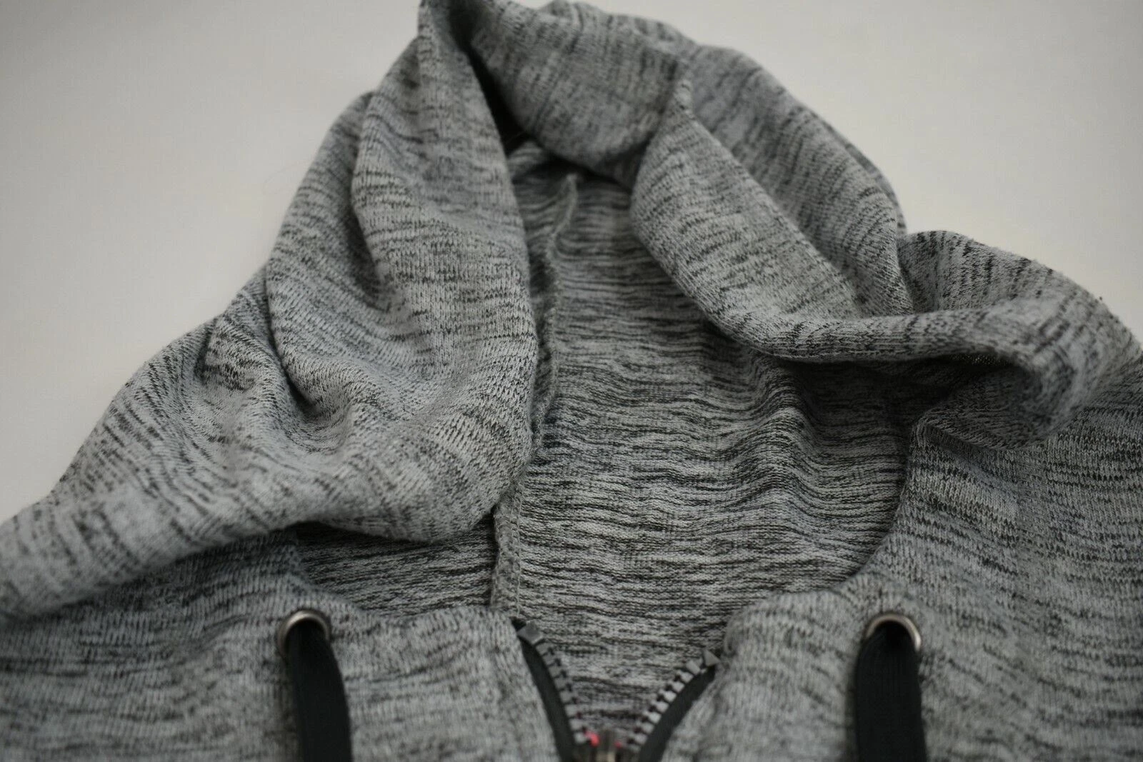 VETEMENTS Felpa con cappuccio Reebox RBX Donna Grigia Cerniera Intera Grigia Elastica Corsa Pollice Foro M