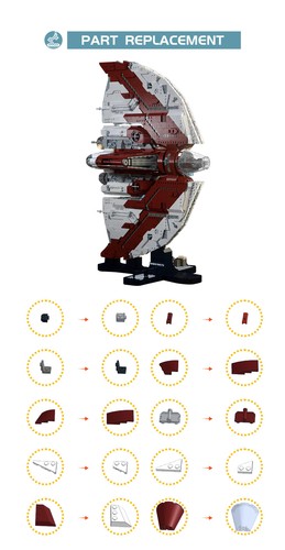 MOC Factory 154120 Star Wars Ahsoka Tano’s T-6 Jedi Shuttle mit 5128 Teilen - Bild 2 von 8
