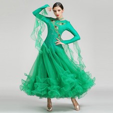 Latin Ballroom Dance Dress Modern Salsa Waltz Standard Long Dress N081 5 Colors